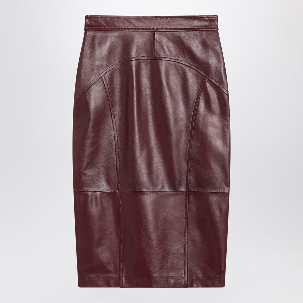 Max Mara Studio Bordeaux pencil skirt in nappa leather Max Mara Studio