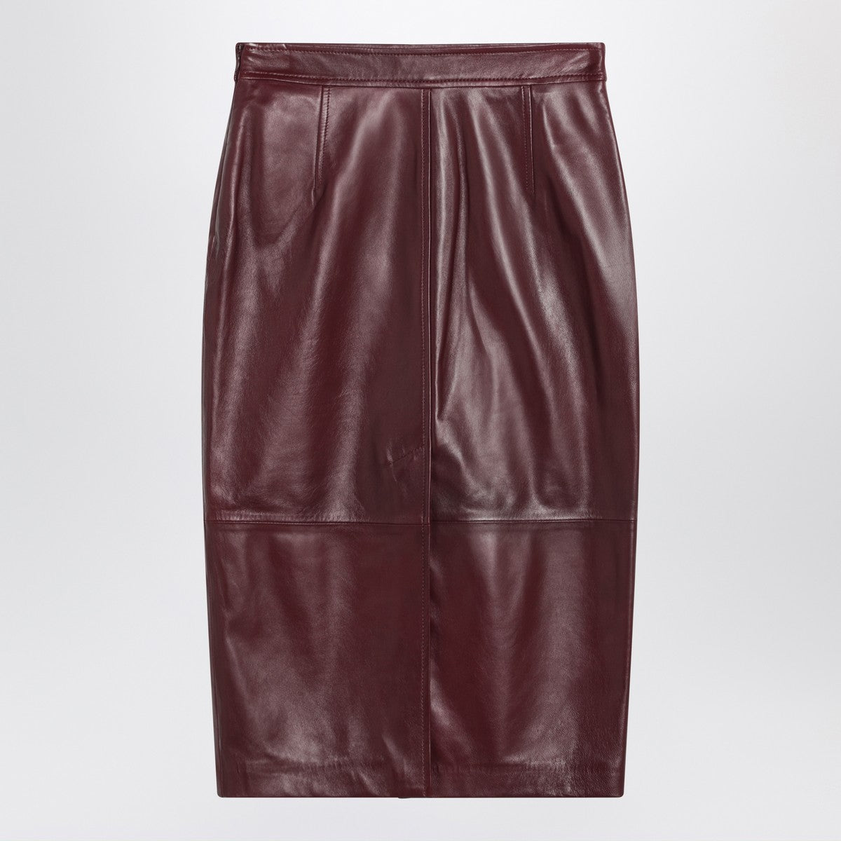 Max Mara Studio Bordeaux pencil skirt in nappa leather Max Mara Studio