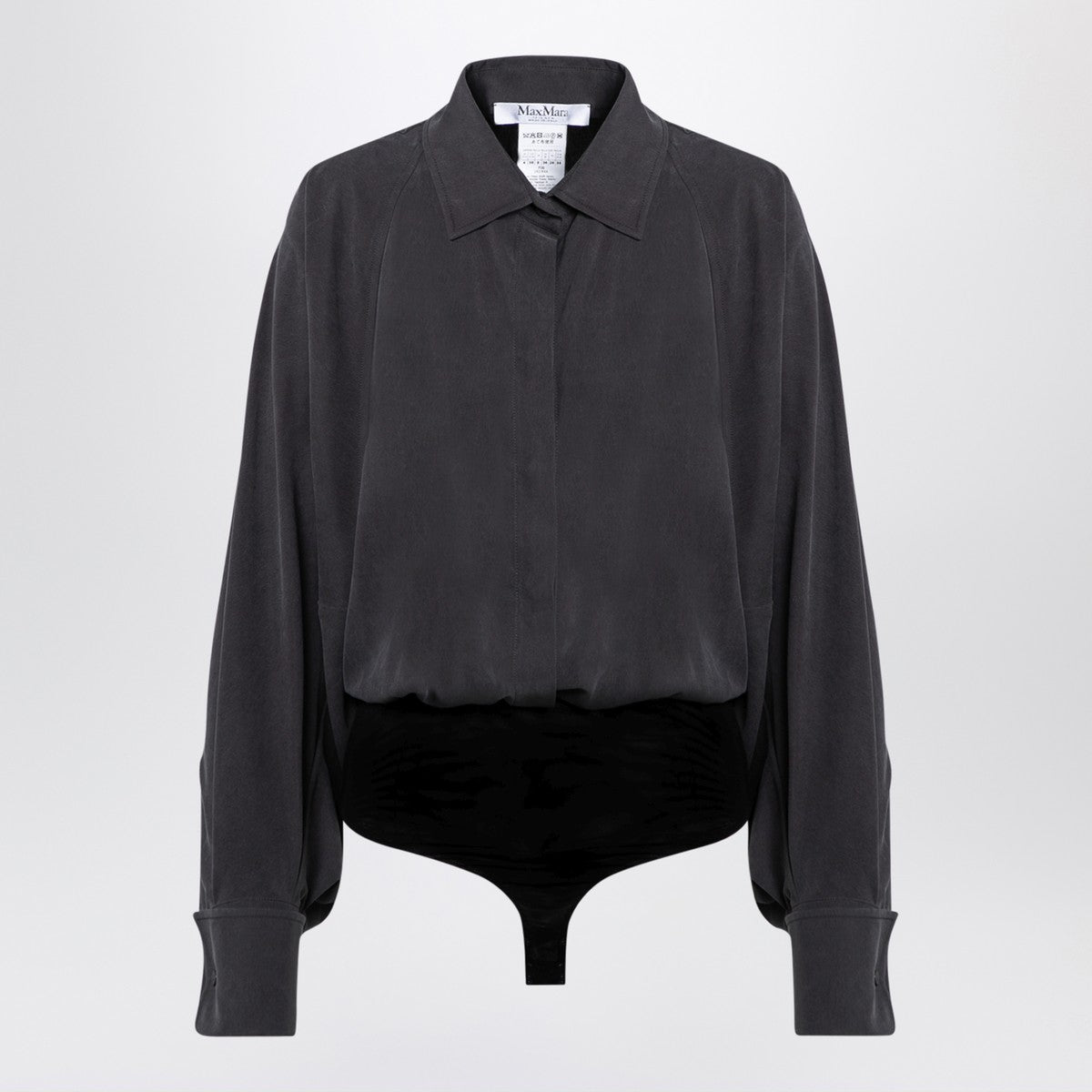 Max Mara Anthracite grey silk body shirt Max Mara