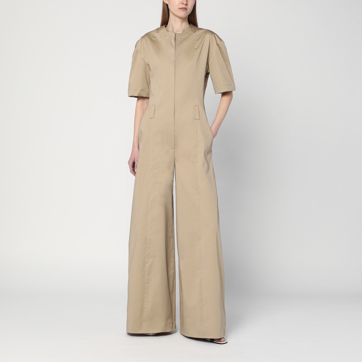 TheLatest Sand coloured palazzo jumpsuit in cotton TheLatest