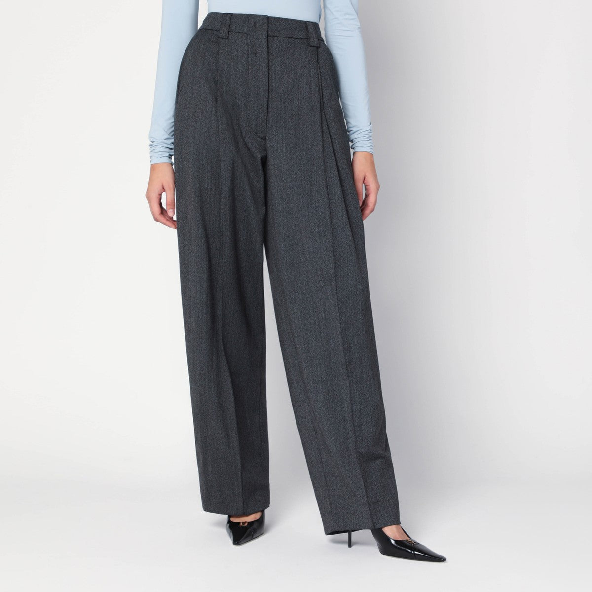 TheLatest Wide grey wool-blend trousers TheLatest