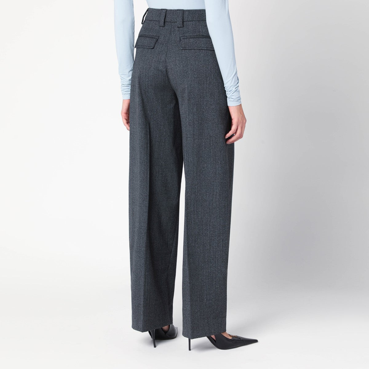 TheLatest Wide grey wool-blend trousers TheLatest