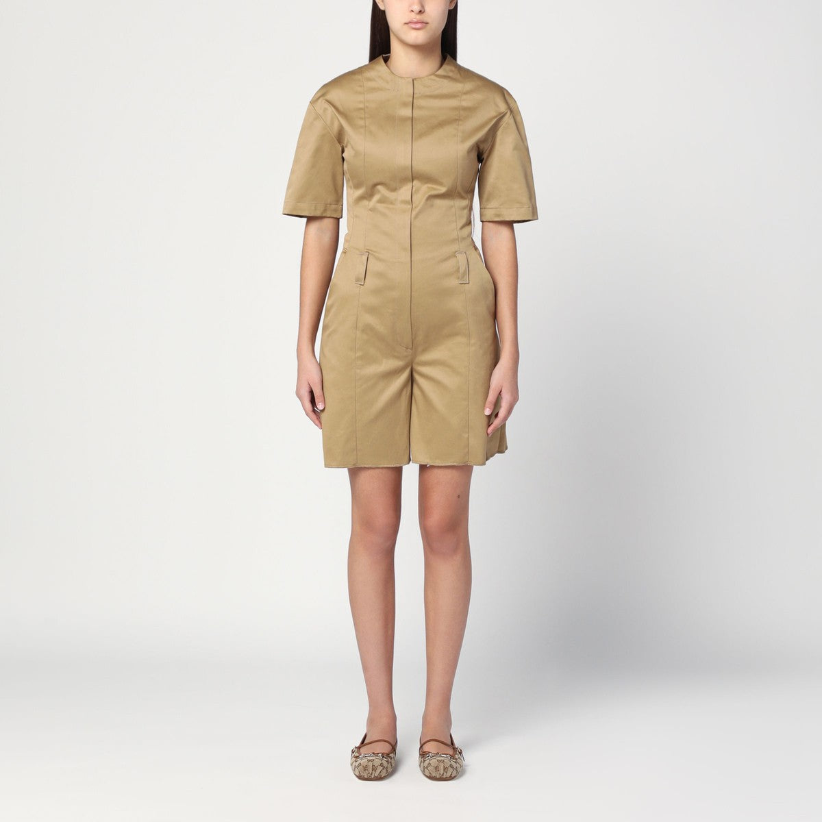 TheLatest Camel-coloured short jumpsuit in cotton TheLatest