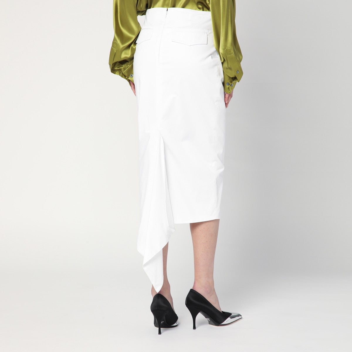 TheLatest White cotton midi skirt TheLatest