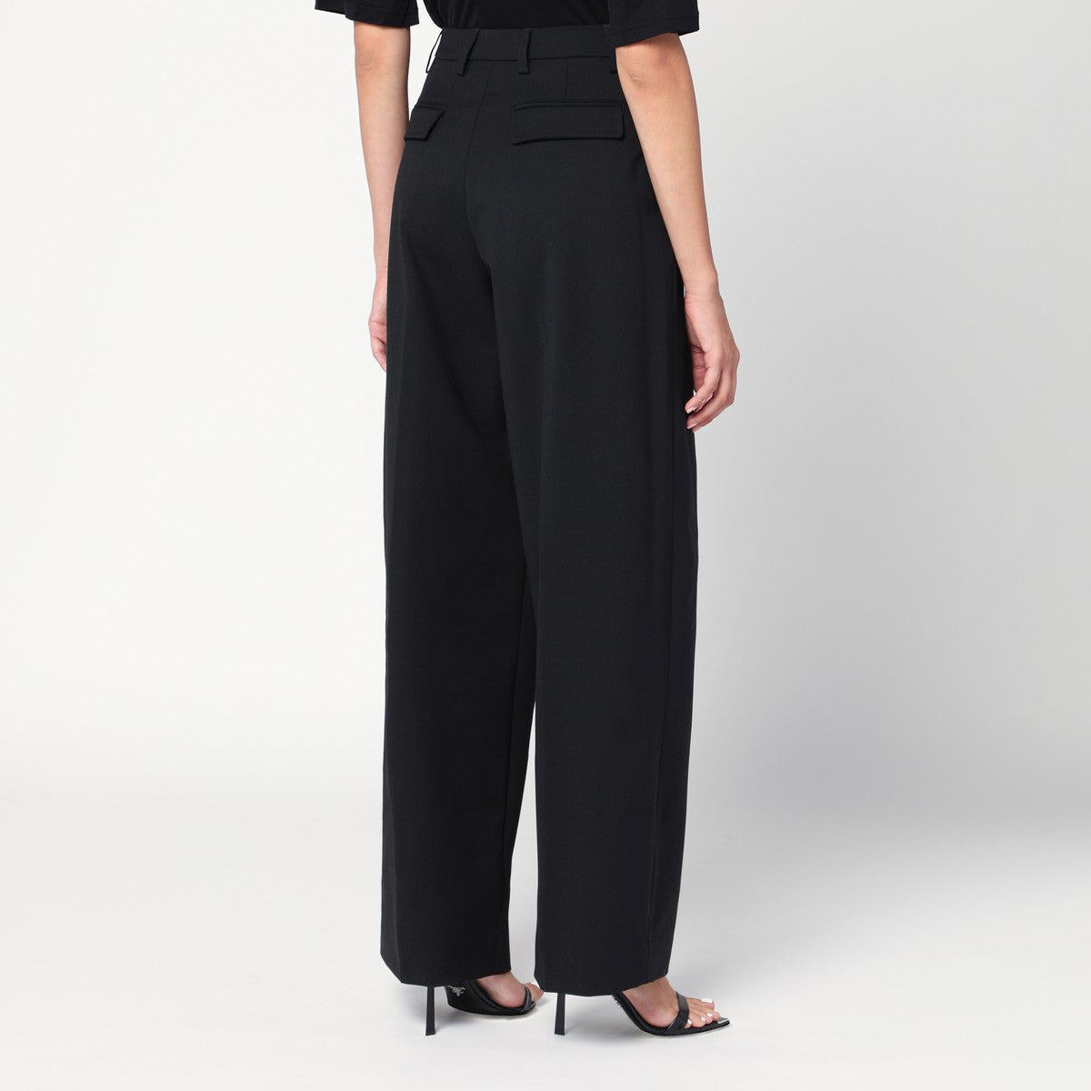 TheLatest Wide-leg black wool blend trousers TheLatest