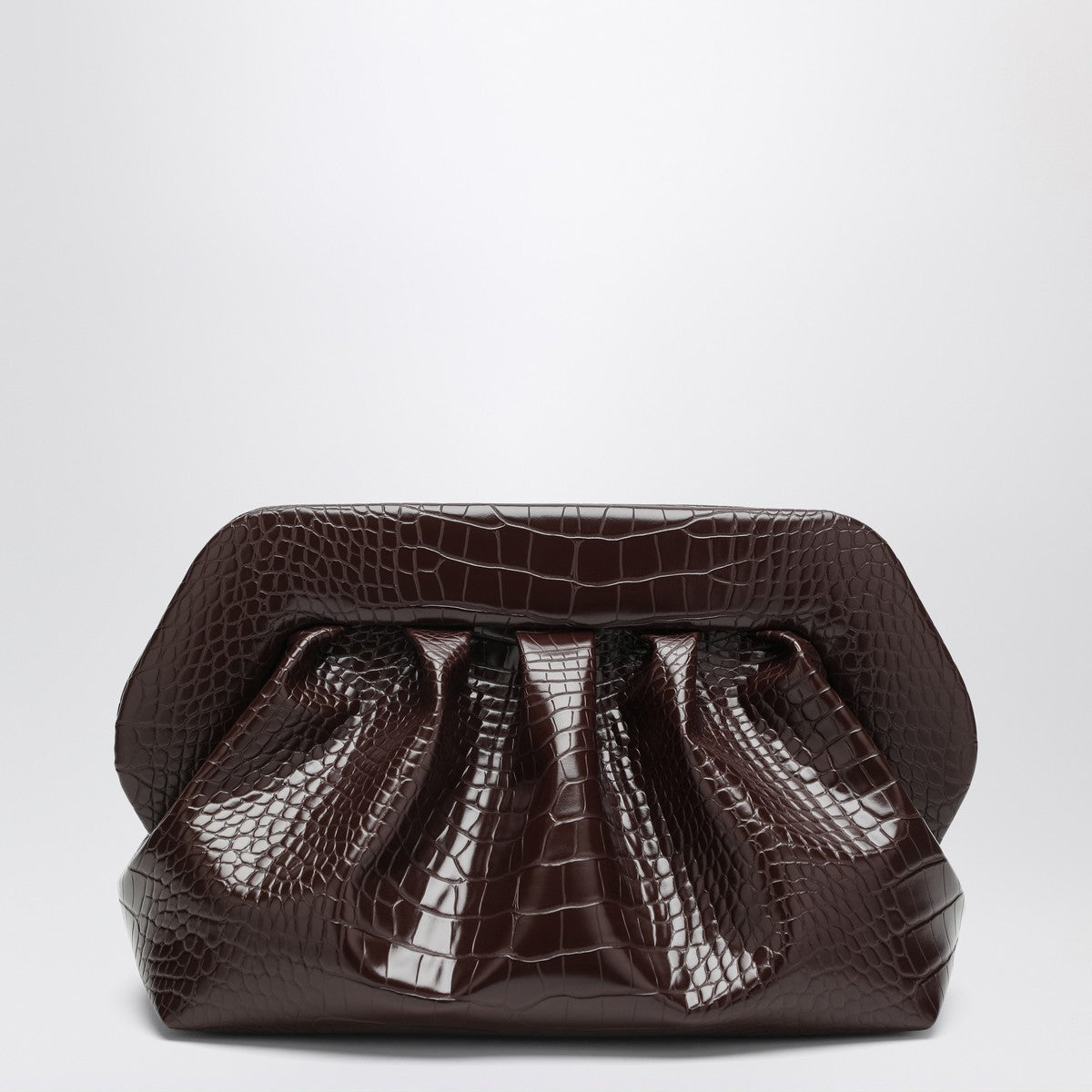 THEMOIRè Medium Bios clutch ebony crocodile effect THEMOIRè