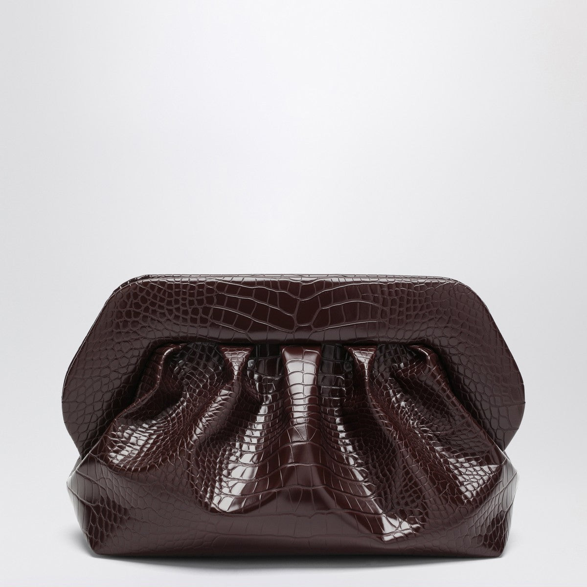 THEMOIRè Medium Bios clutch ebony crocodile effect THEMOIRè