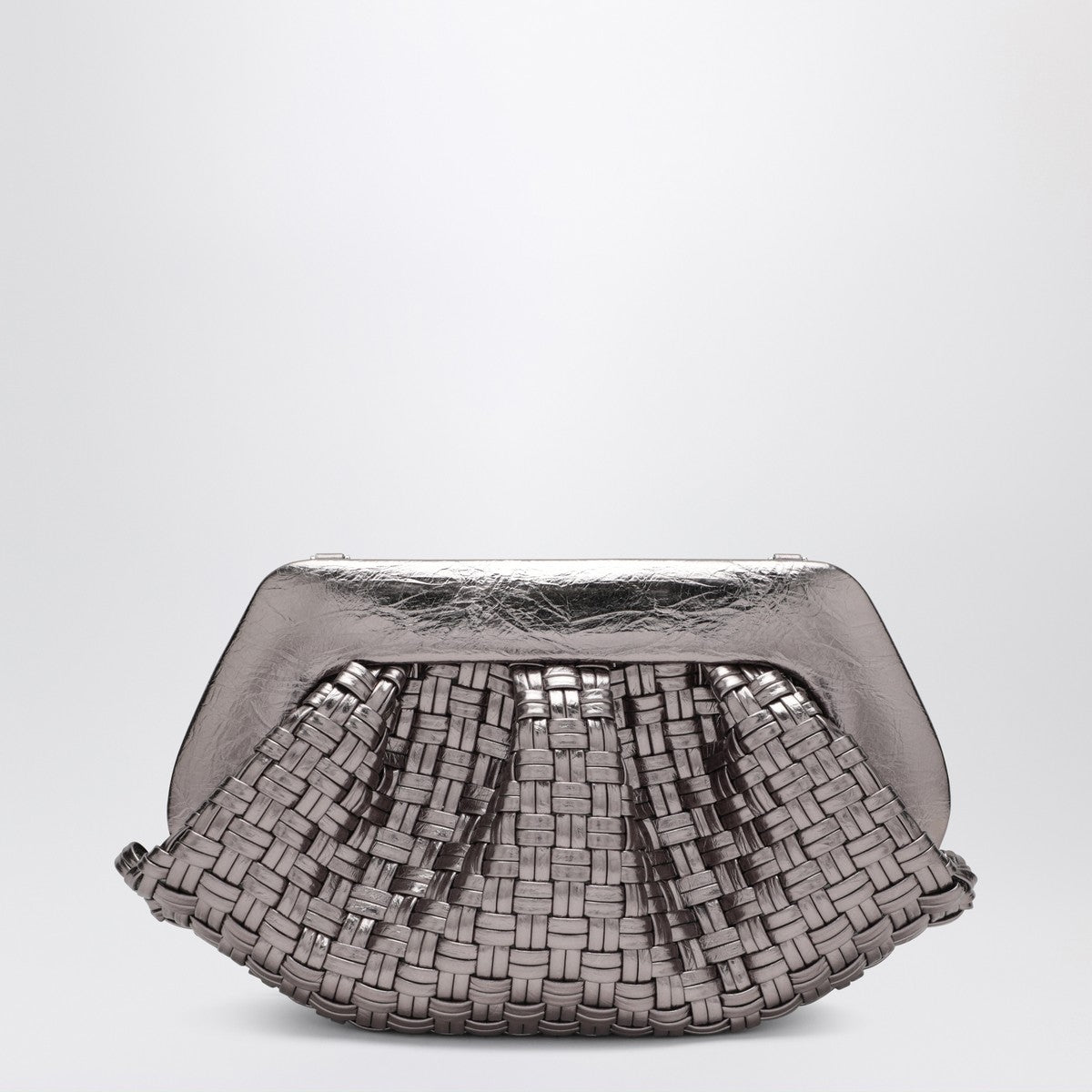 THEMOIRè Woven silver clutch THEMOIRè