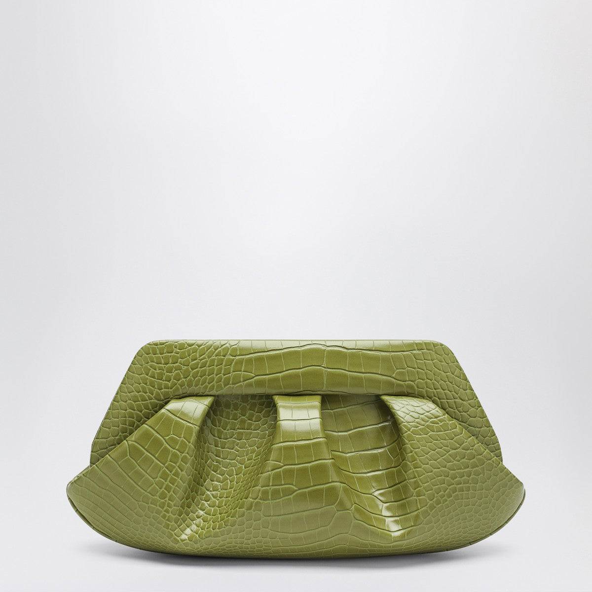THEMOIRè Emera clutch kiwi crocodile effect THEMOIRè