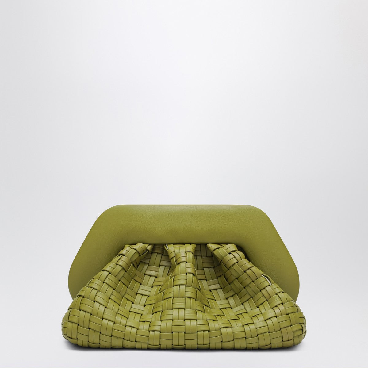 THEMOIRè Kiwi colored braided clutch Tia THEMOIRè