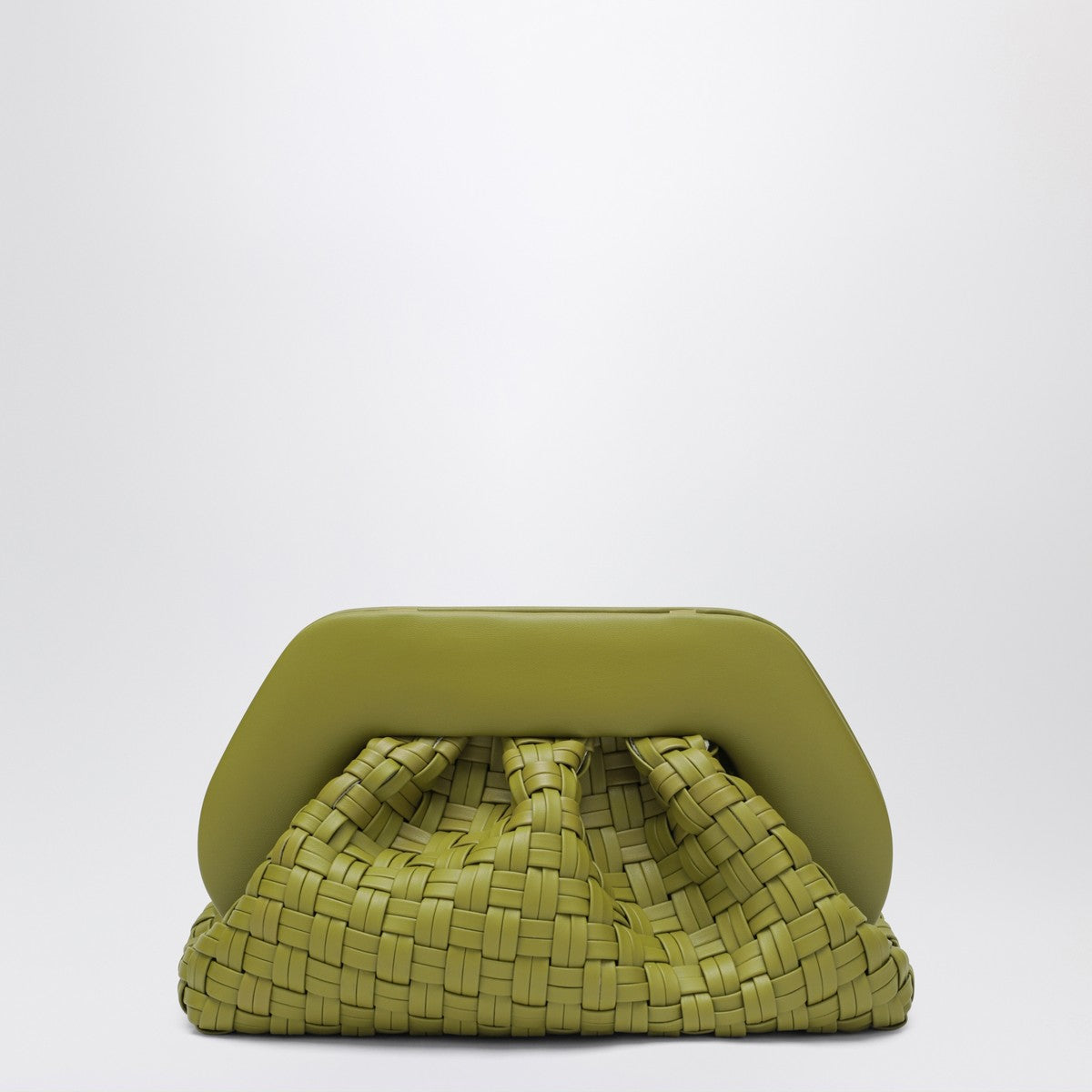 THEMOIRè Kiwi colored braided clutch Tia THEMOIRè