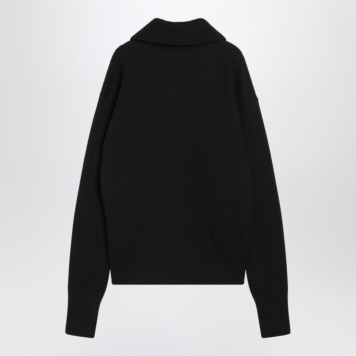LEMAIRE Black wool zip sweater