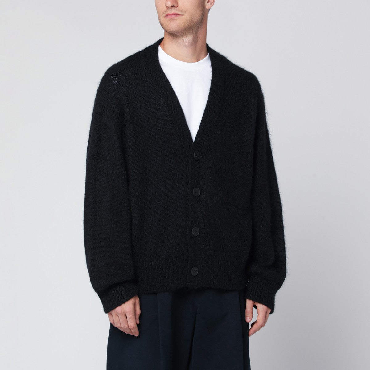 STUDIO NICHOLSON Black mohair-blend cardigan Studio Nicholson