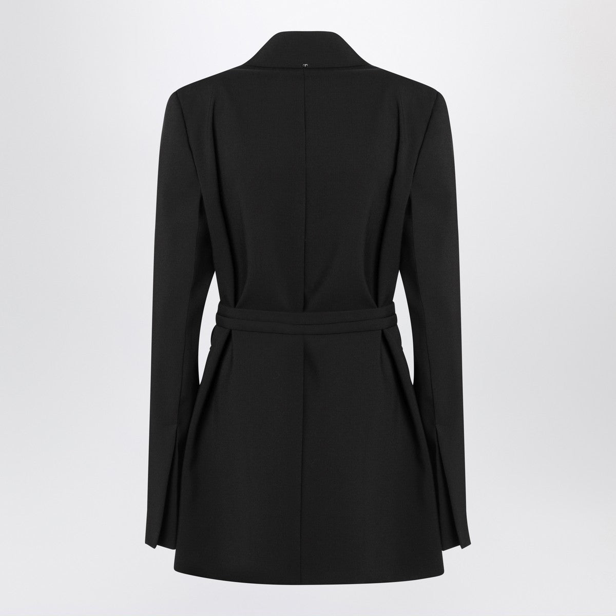 Sportmax Long double-breasted black jacket with belt Sportmax