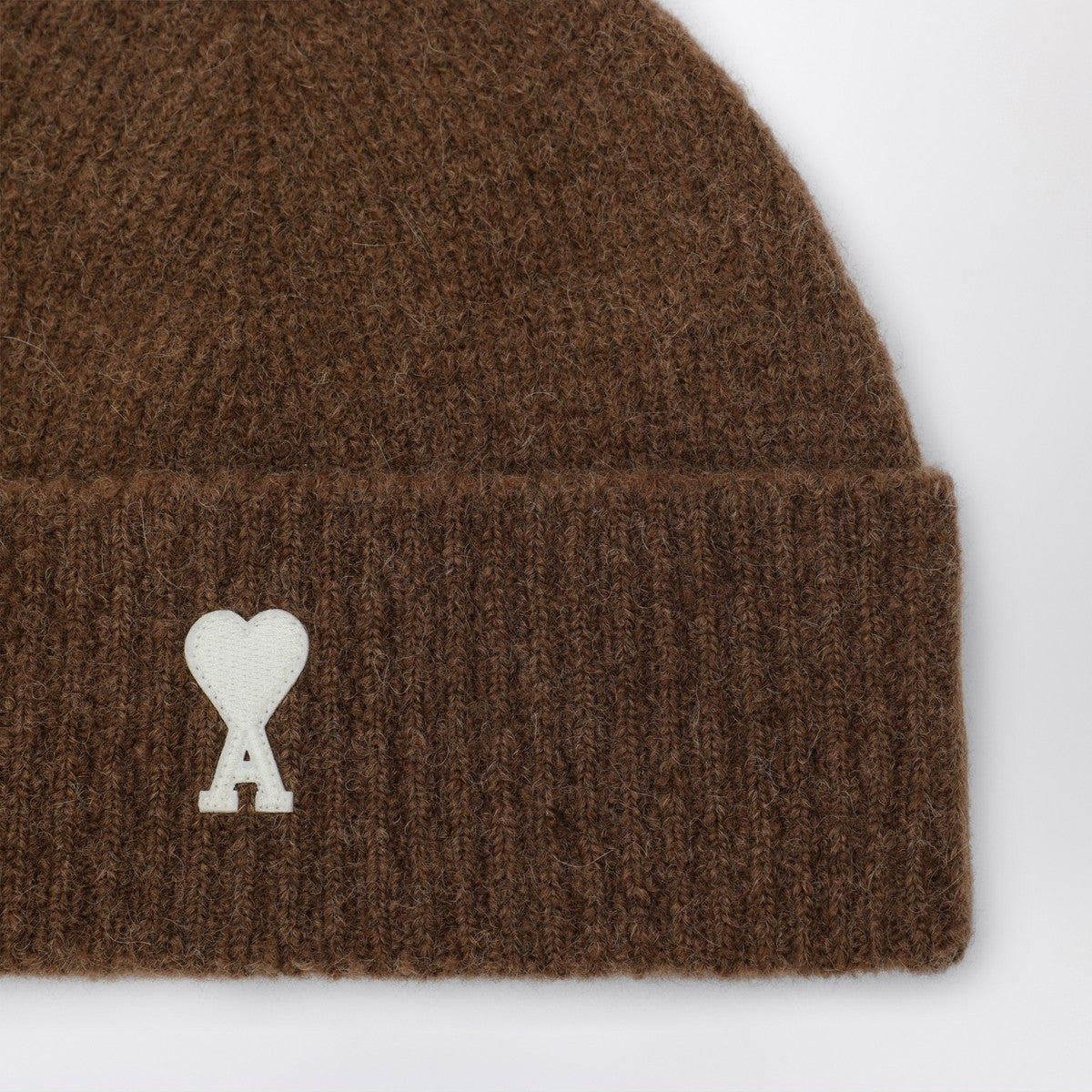 Ami Paris Ami de Coeur brown wool beanie