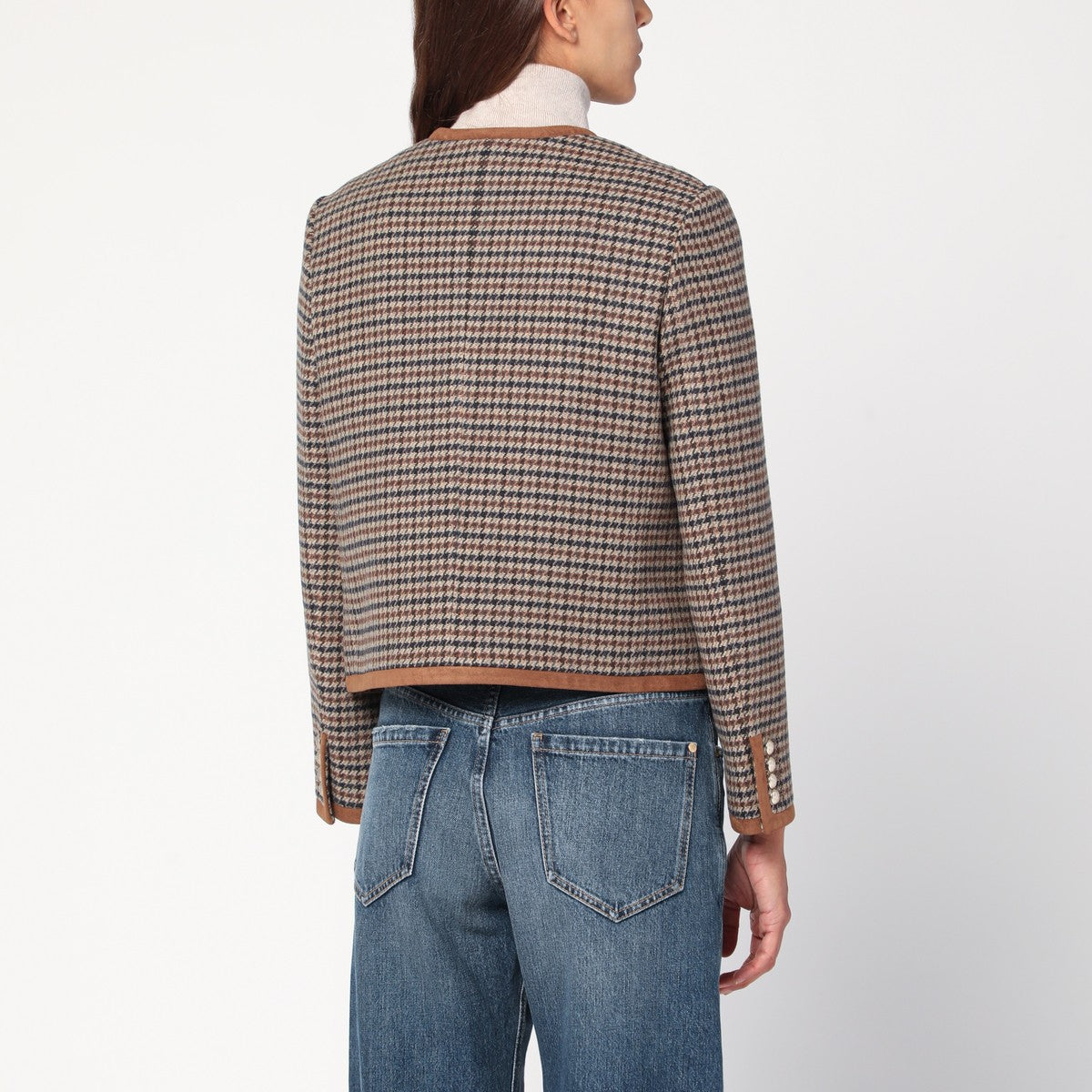 Dunst Brown checked tweed jacket Dunst