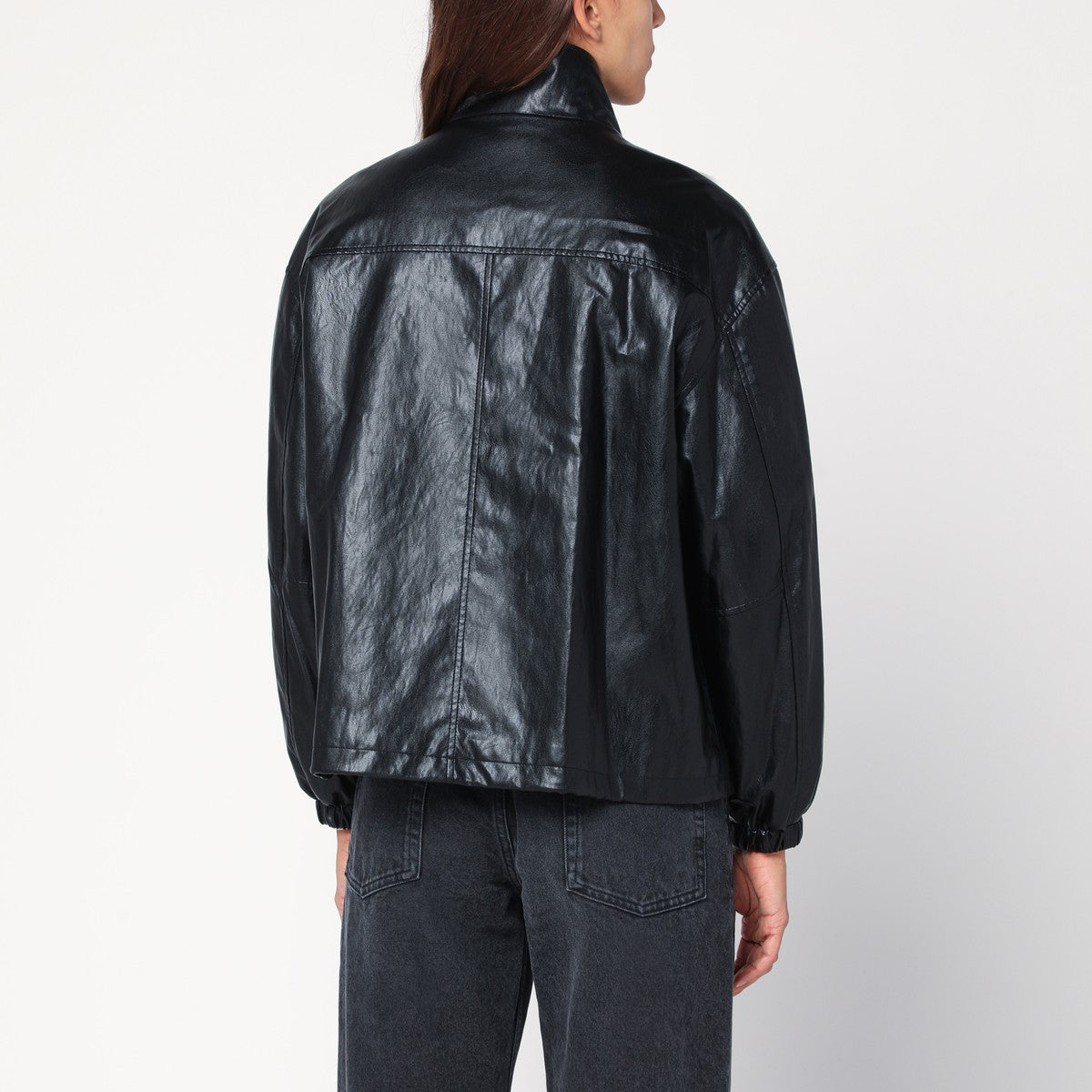 Dunst Black faux leather zip jacket Dunst