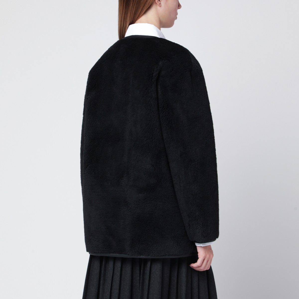 Dunst Black shearling-effect fabric jacket Dunst