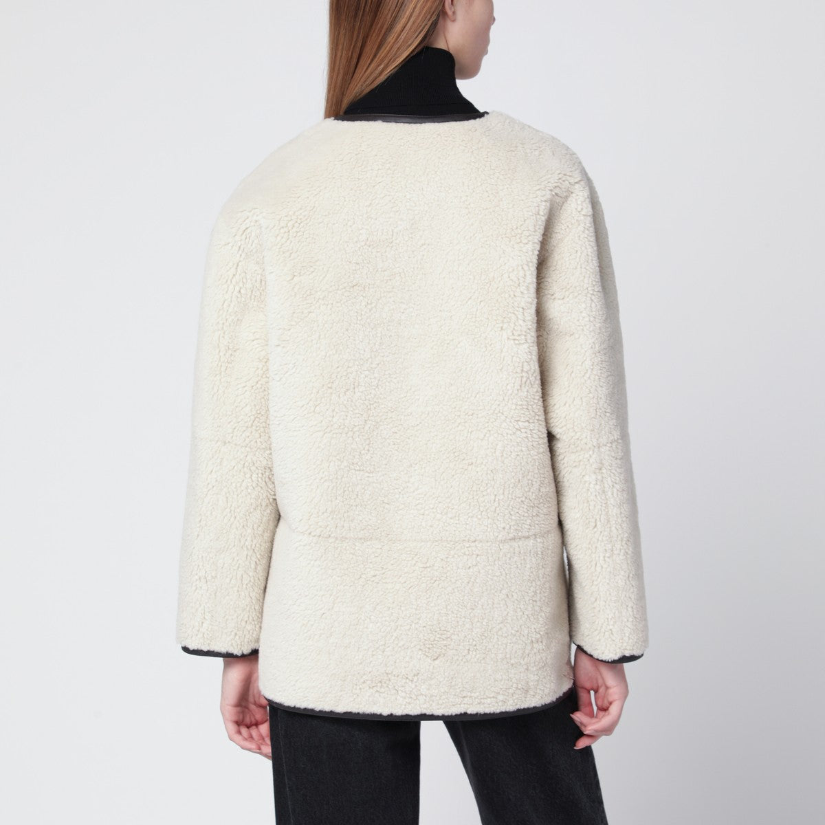 Dunst Cream shearling-effect fabric jacket Dunst