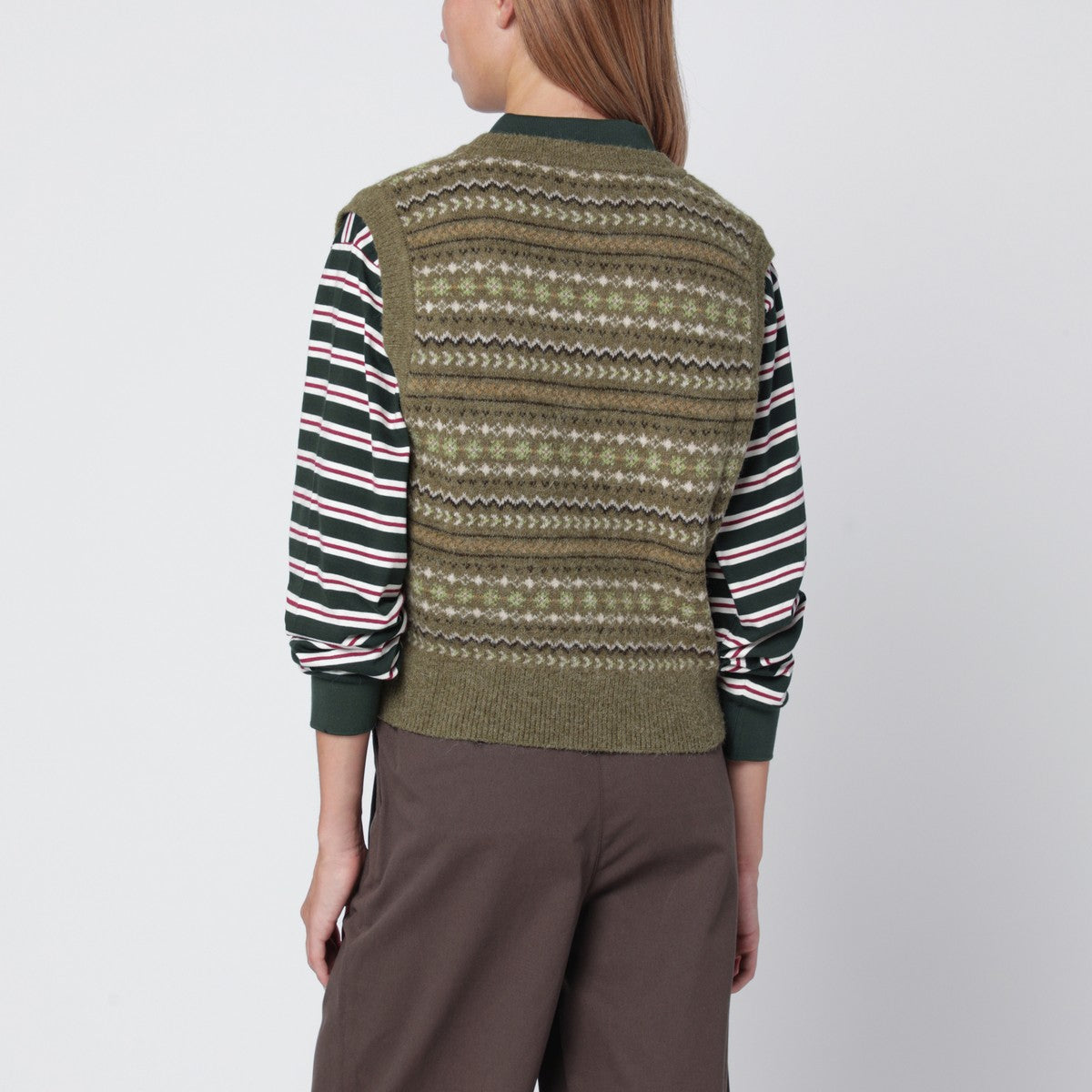 Dunst Olive green wool blend waistcoat Dunst