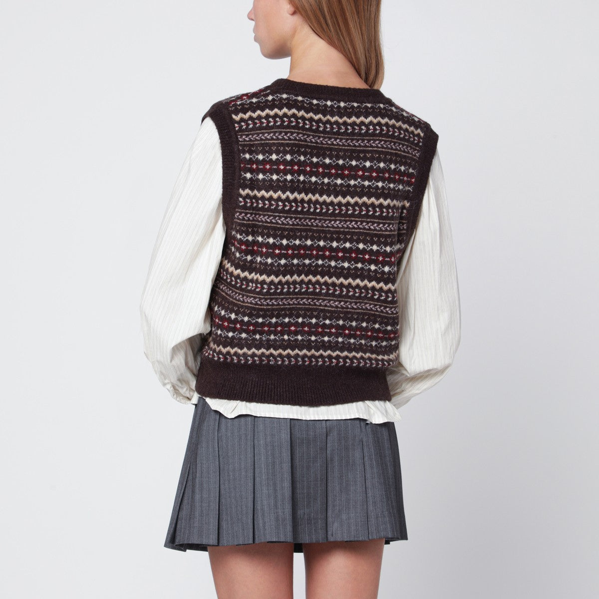 Dunst Brown wool blend waistcoat Dunst