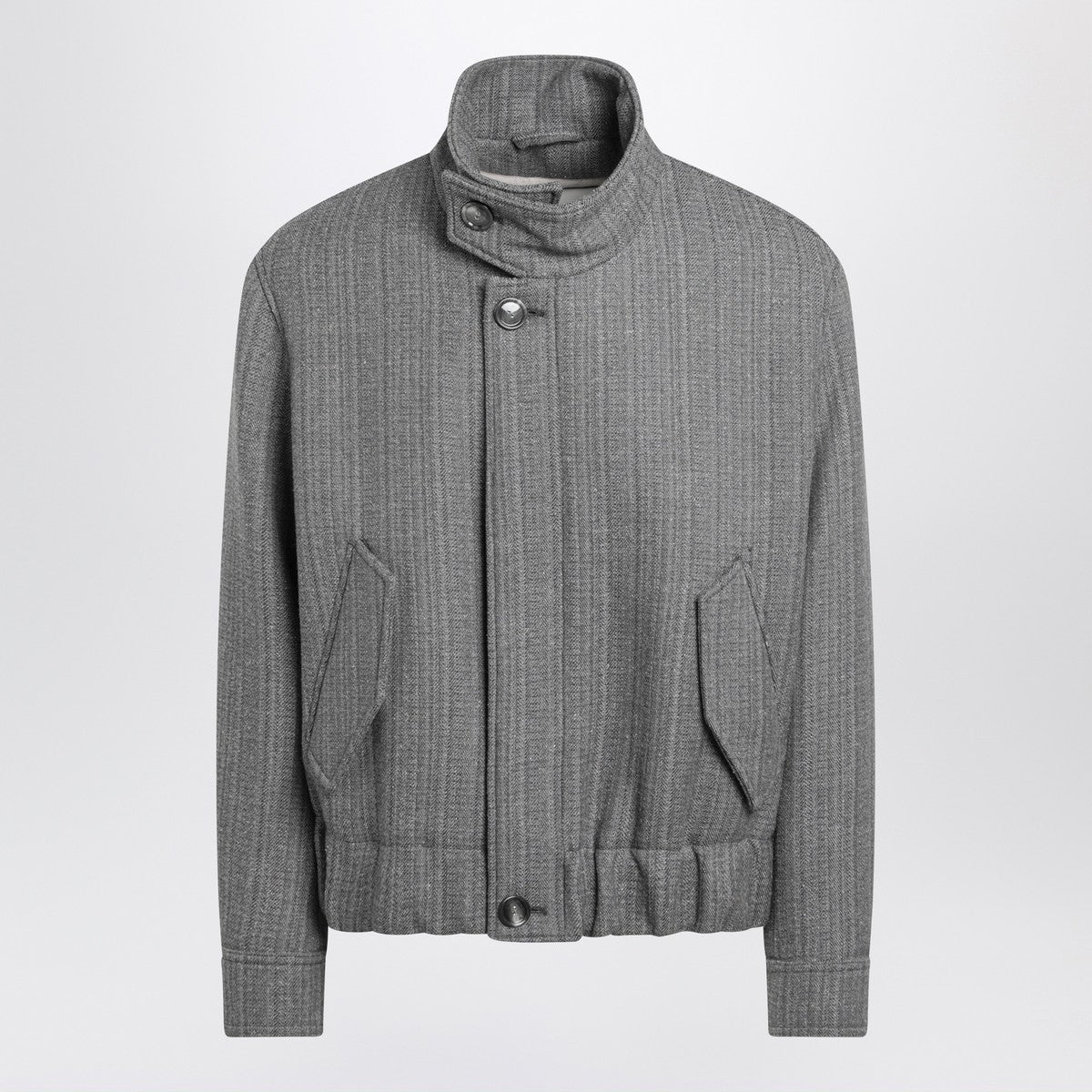 Ami Paris Grey/ivory bomber jacket in wool blend Ami Paris