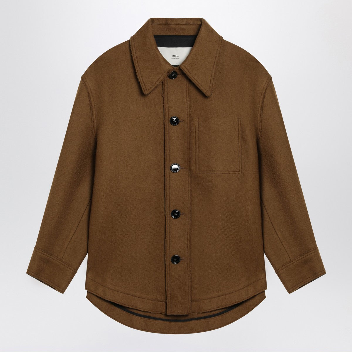 Ami Paris Hazelnut wool shirt with pockets Ami Paris