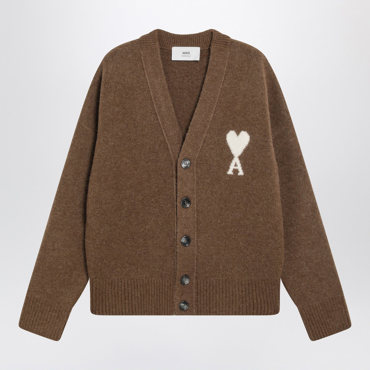 Ami Paris Hazelnut Ami De Coeur cardigan Ami Paris