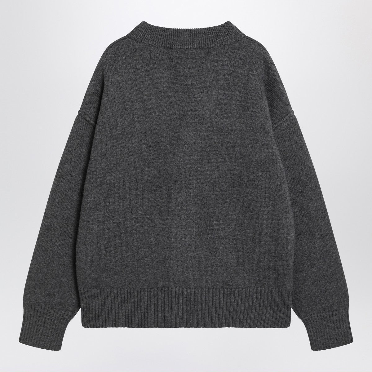 Ami Paris Ami De Coeur heather grey wool cardigan