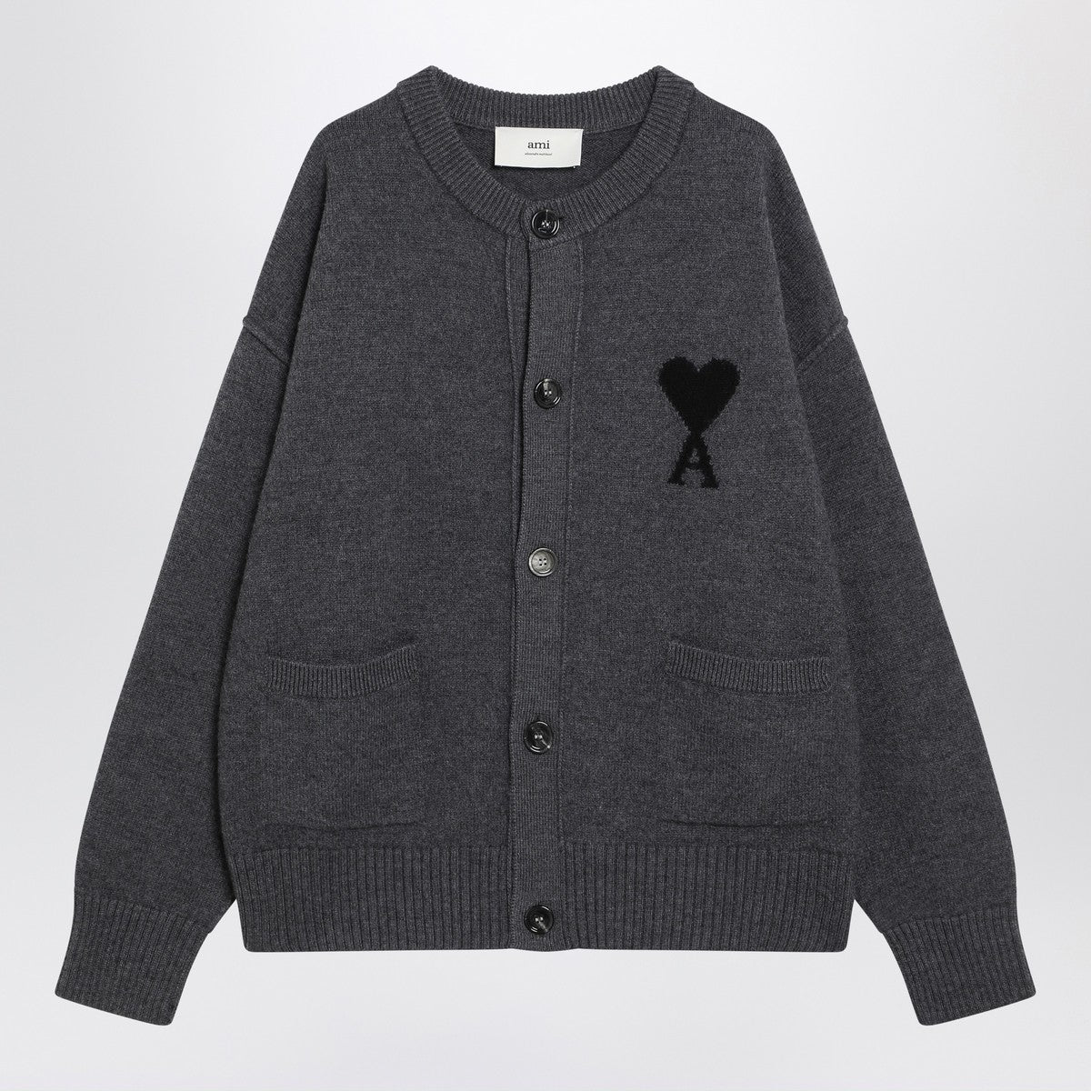 Ami Paris Grey Ami De Coeur cardigan Ami Paris
