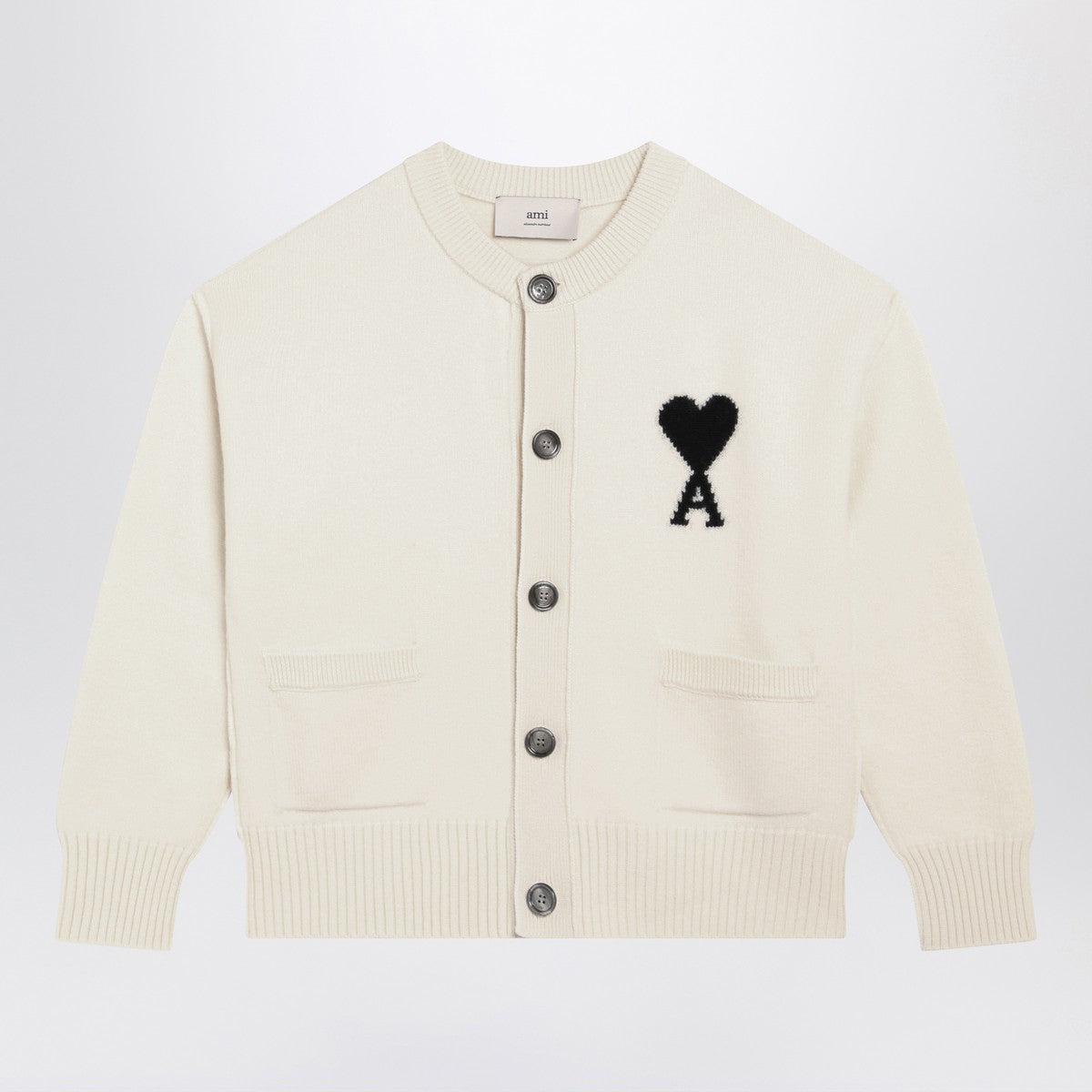 Ami Paris White Ami De Coeur cardigan Ami Paris