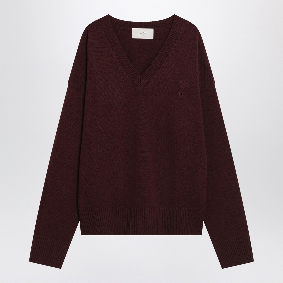 Ami Paris Cherry-coloured wool and cashmere sweater Ami De Coeur Ami Paris
