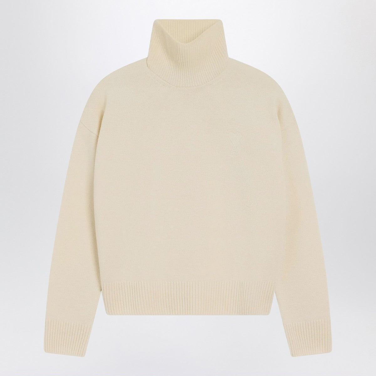 Ami Paris Ivory Ami De Coeur turtleneck sweater Ami Paris