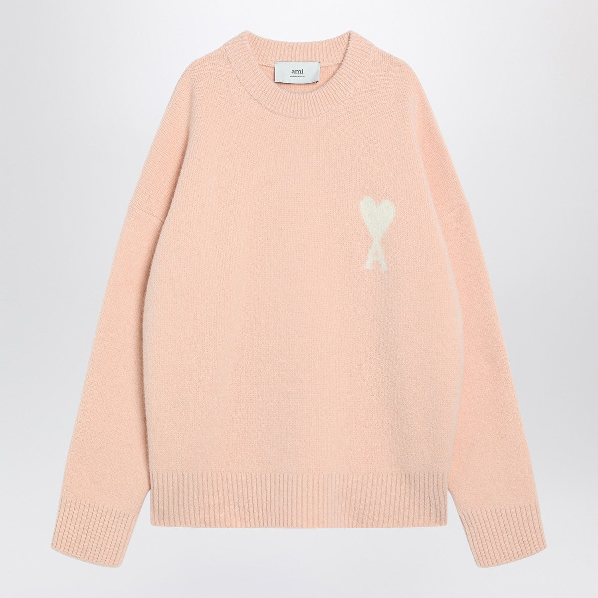 Ami Paris Powder pink wool blend sweater Ami De Coeur Ami Paris