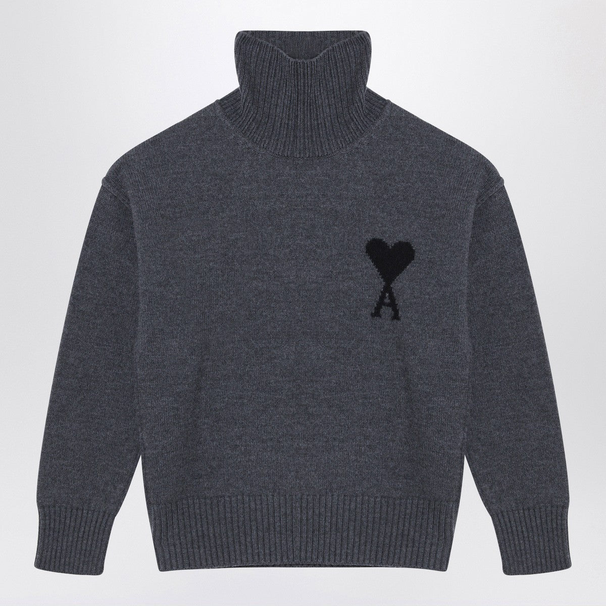 Ami Paris Turtleneck sweater Ami De Coeur grey Ami Paris