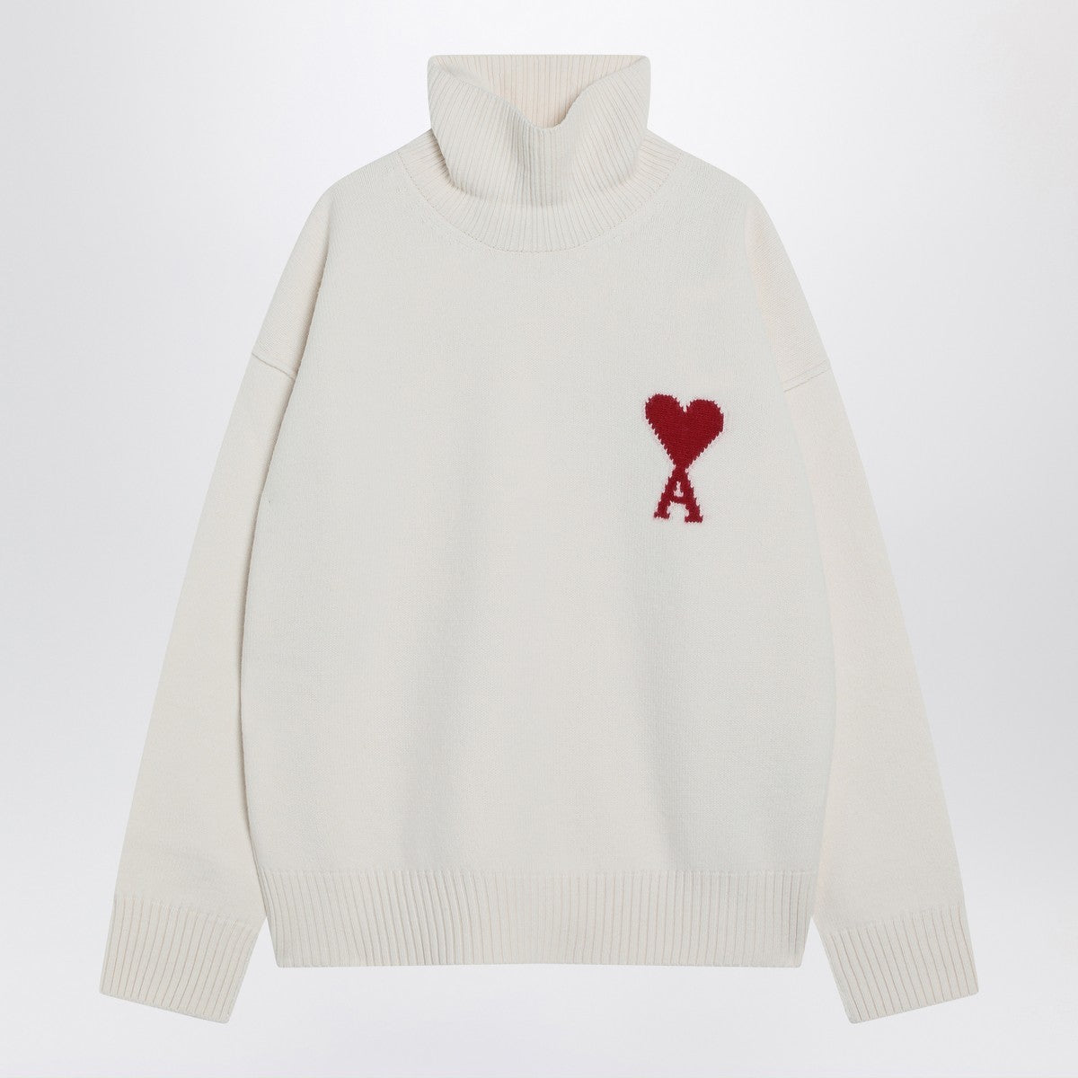 Ami Paris White Ami De Coeur turtleneck sweater Ami Paris