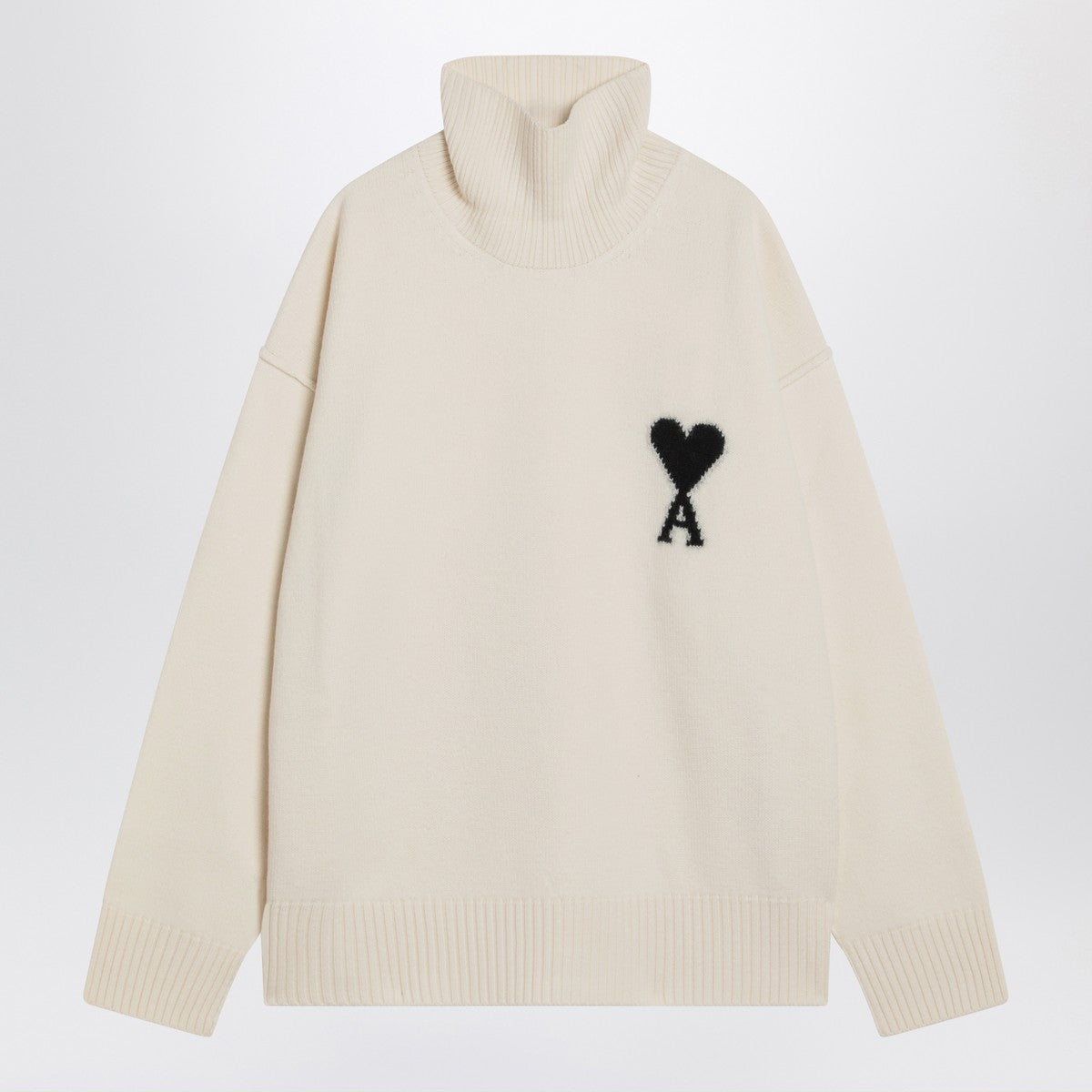 Ami Paris Turtleneck sweater Ami De Coeur white