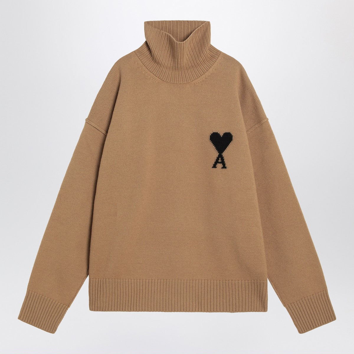 Ami Paris Camel Ami De Coeur turtleneck sweater Ami Paris