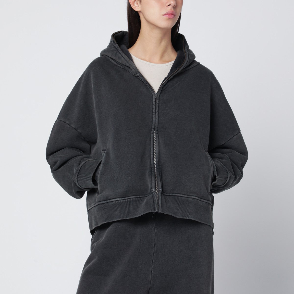 Entire Studios Black washed zip hoodie Entire Studios