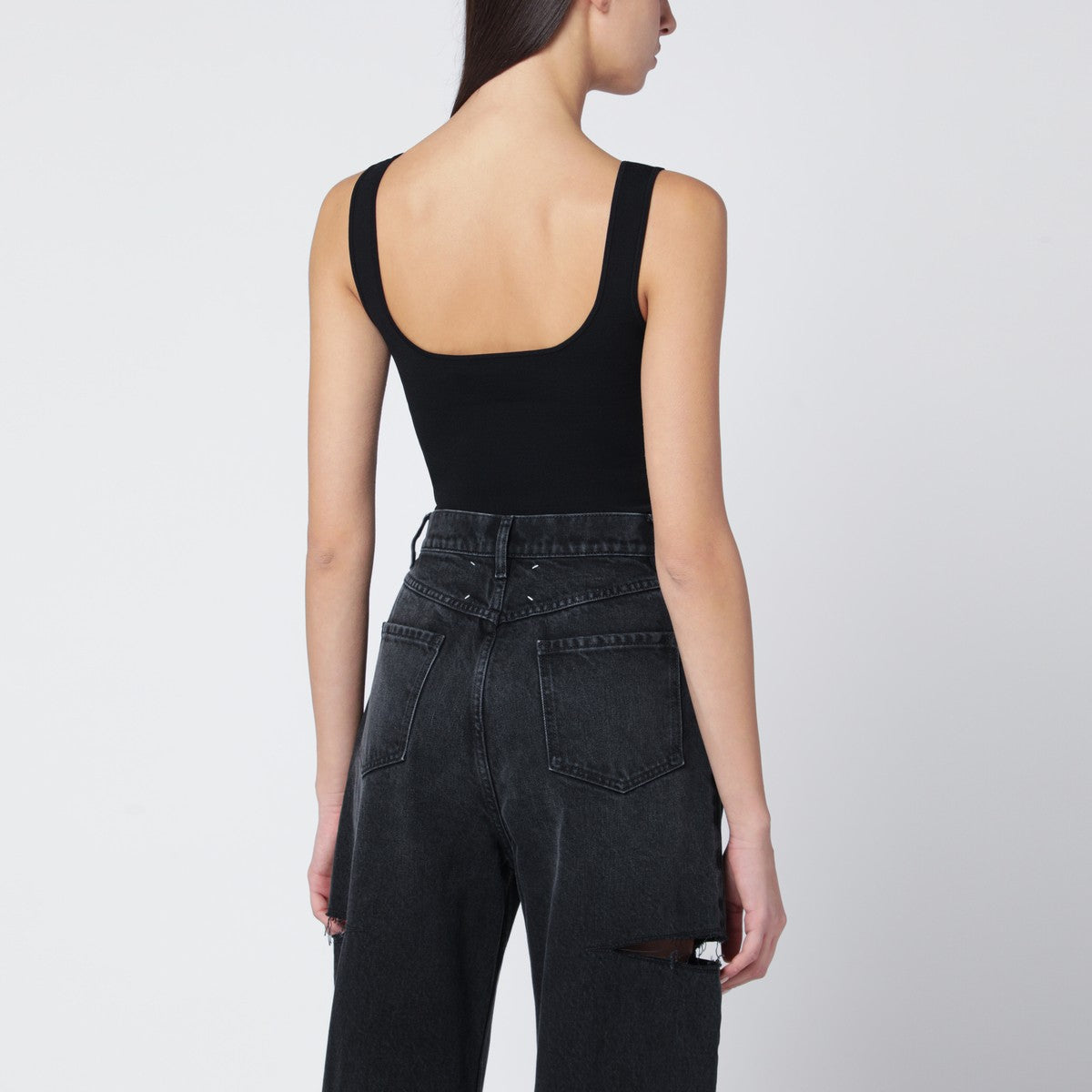 Entire Studios Black viscose-blend top Entire Studios