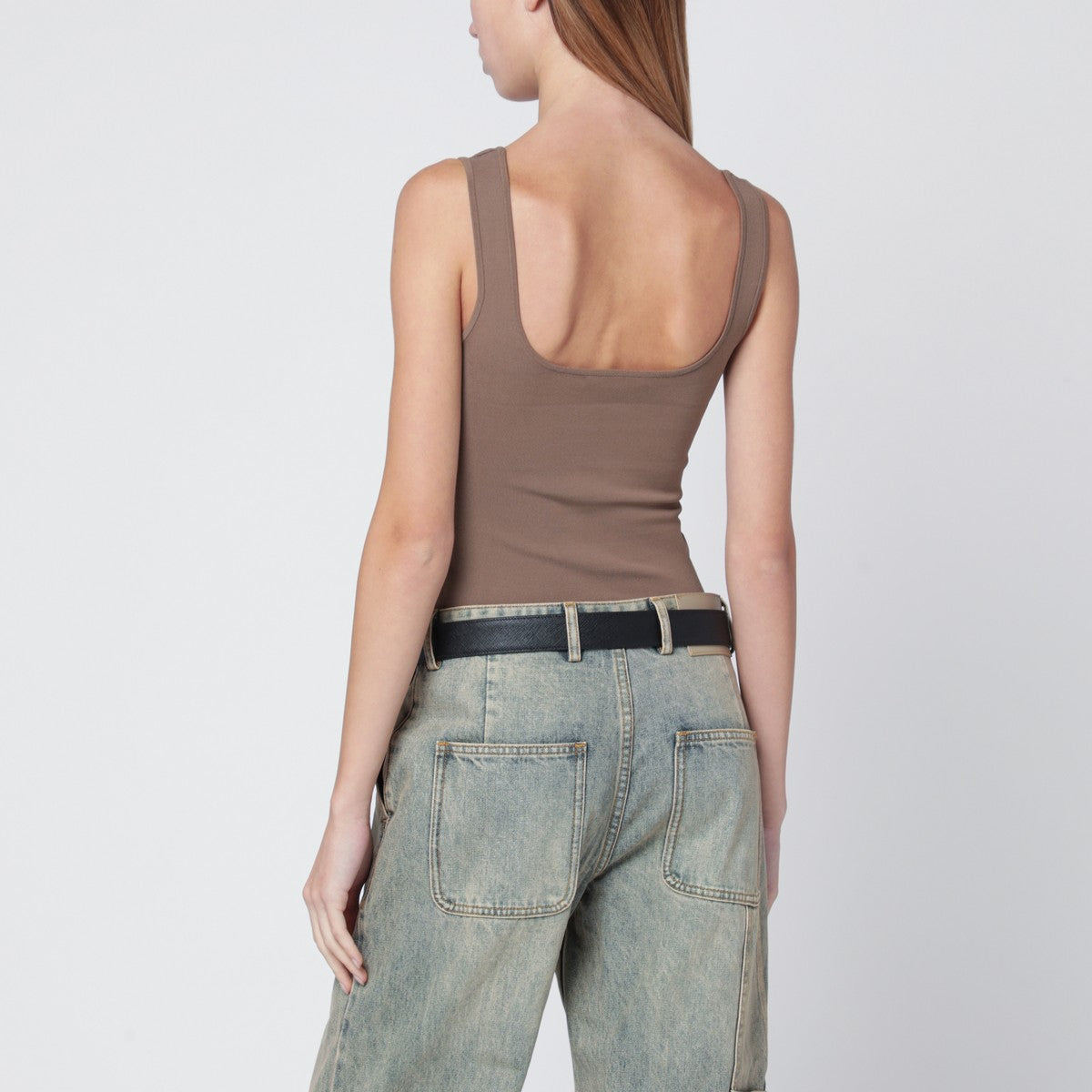 Entire Studios Light brown viscose-blend top Entire Studios