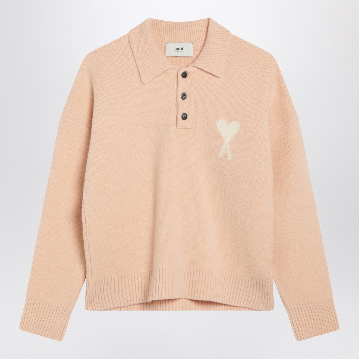 Ami Paris Powder pink Ami De Coeur polo sweater Ami Paris
