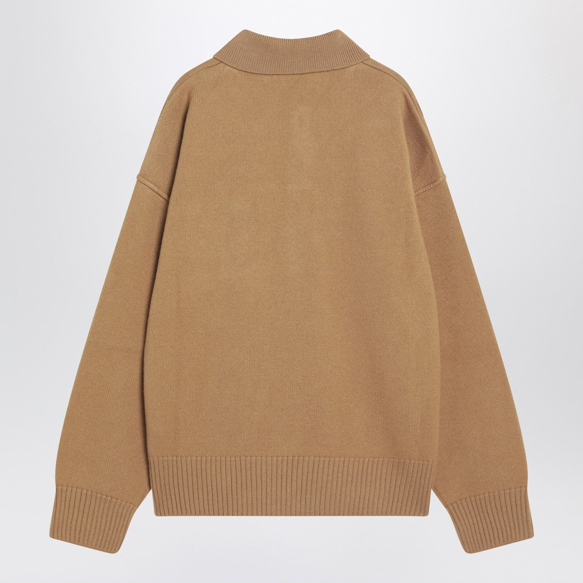 Ami Paris Camel-coloured Ami De Coeur polo sweater Ami Paris