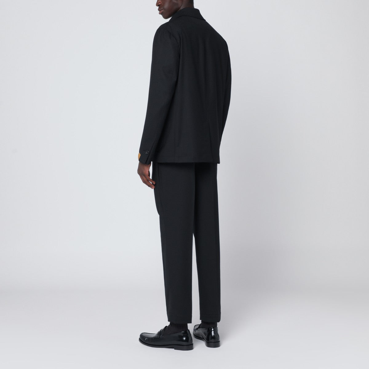 Santaniello Black single-breasted suit in wool blend Santaniello