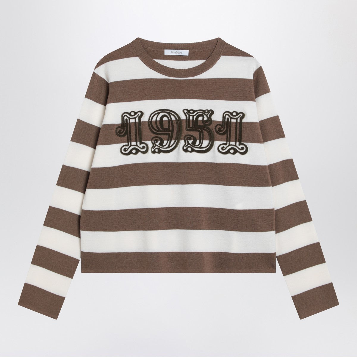 Max Mara Striped wool sweater with embroidery Max Mara