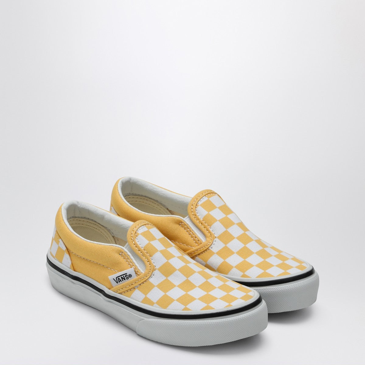 VANS White/yellow slip-on sneaker with Check pattern Vans