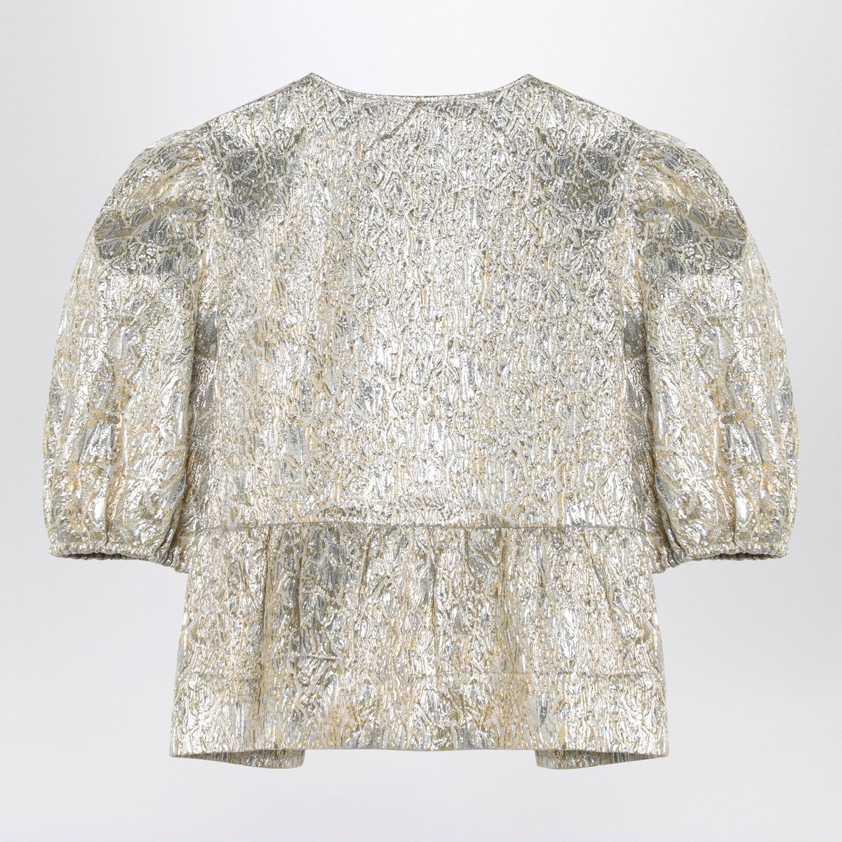 GANNI Gold/silver blouse with bows