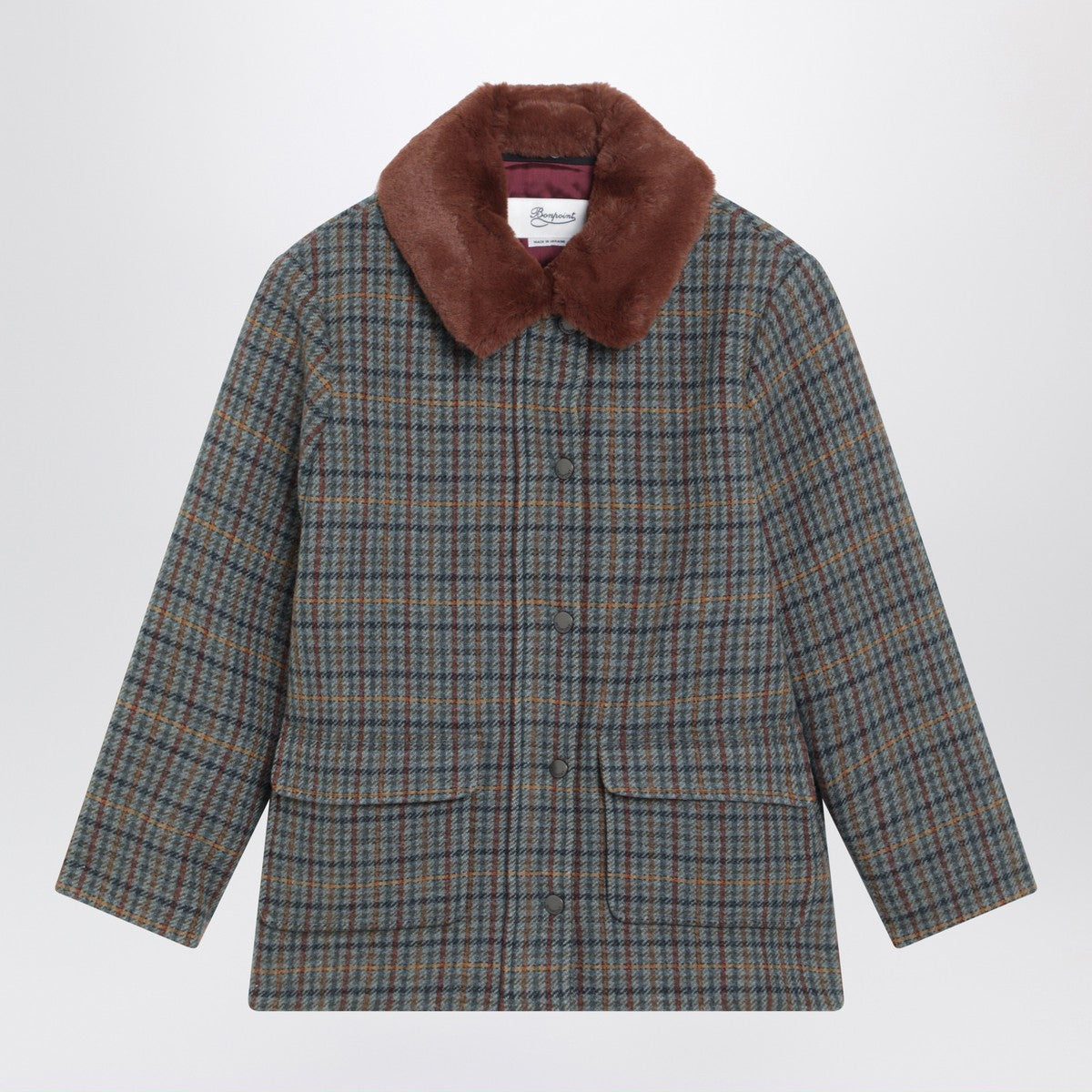 Bonpoint Joao quilted wool coat with checked pattern