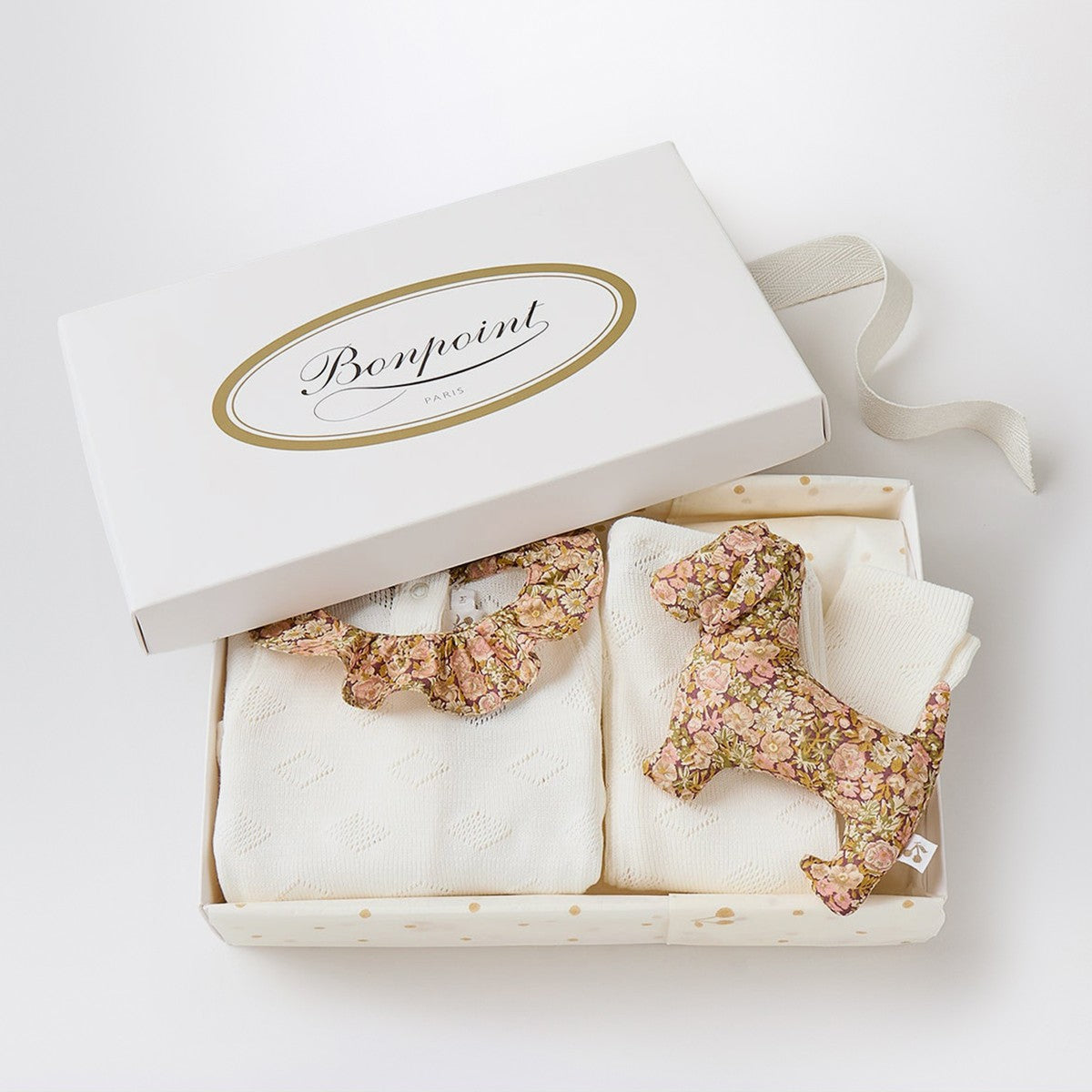 Bonpoint Daisie gift set with two-piece outfit and plush toy Bonpoint