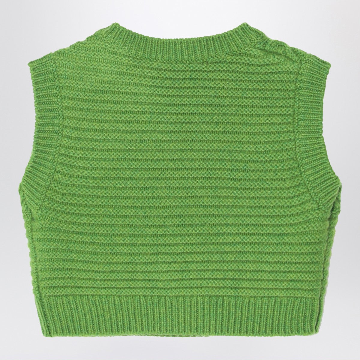 Bonpoint Green wool-blend cable-knit gilet Bonpoint